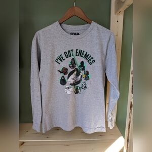 Youth Boys Gray Star Wars Long Sleeve Graphic Tee Size Extra Large